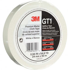 3M - 50m x 24mm x 11 mil White Cotton Cloth Gaffers Tape - Apex Tool & Supply