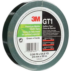 3M - 50m x 24mm x 11 mil Green Cotton Cloth Gaffers Tape - Apex Tool & Supply