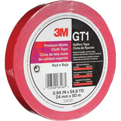 3M - 50m x 24mm x 11 mil Red Cotton Cloth Gaffers Tape - Apex Tool & Supply