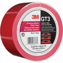 3M - 50m x 72mm x 11 mil Red Cotton Cloth Gaffers Tape - Apex Tool & Supply