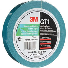 3M - 50m x 24mm x 11 mil Teal Cotton Cloth Gaffers Tape - Apex Tool & Supply