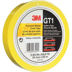 3M - 50m x 24mm x 11 mil Yellow Cotton Cloth Gaffers Tape - Apex Tool & Supply