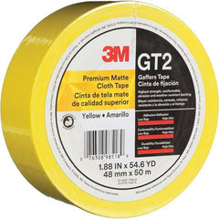 3M - 50m x 48mm x 11 mil Yellow Cotton Cloth Gaffers Tape - Apex Tool & Supply
