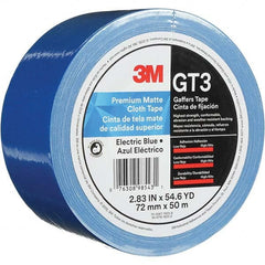 3M - 50m x 72mm x 11 mil Blue Cotton Cloth Gaffers Tape - Apex Tool & Supply