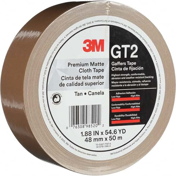 3M - 50m x 48mm x 11 mil Tan Cotton Cloth Gaffers Tape - Apex Tool & Supply