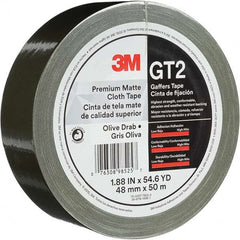 3M - 50m x 48mm x 11 mil Olive Green Cotton Cloth Gaffers Tape - Apex Tool & Supply