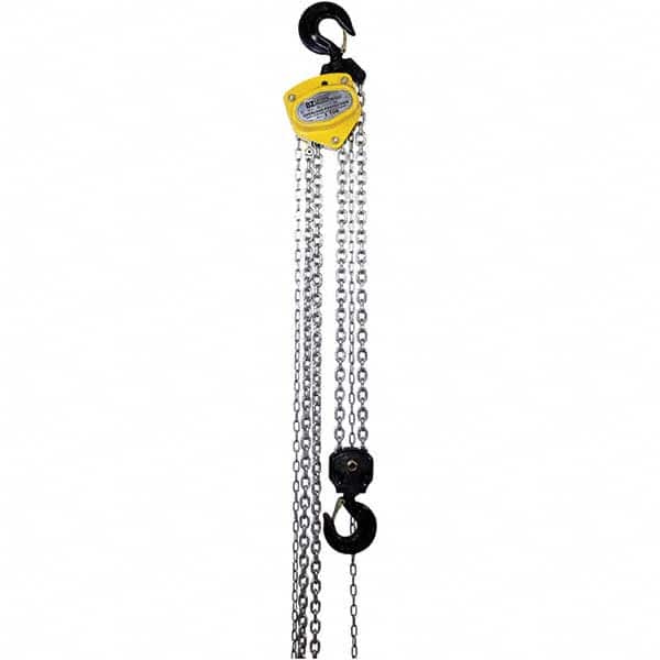 OZ Lifting Products - 6,000 Lb Capacity, 15' Lift Height, Manual Chain Hoist with Overload Protection - Apex Tool & Supply