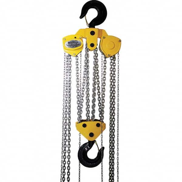 OZ Lifting Products - 40,000 Lb Capacity, 15' Lift Height, Manual Chain Hoist with Overload Protection - Apex Tool & Supply