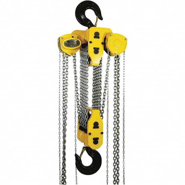 OZ Lifting Products - 60,000 Lb Capacity, 20' Lift Height, Manual Chain Hoist with Overload Protection - Apex Tool & Supply
