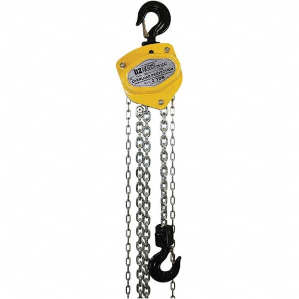 OZ Lifting Products - 4,000 Lb Capacity, 10' Lift Height, Manual Chain Hoist with Overload Protection - Apex Tool & Supply