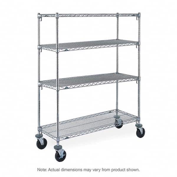 Metro - 900 Lb Capacity 4 Shelf Mobile Wire Shelving Unit - Add-On Unit - Apex Tool & Supply