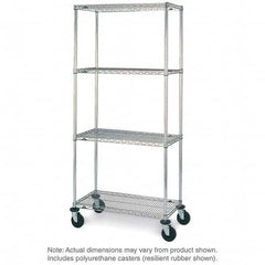 Metro - 600 Lb Capacity 4 Shelf Mobile Wire Shelving Unit - Add-On Unit - Apex Tool & Supply