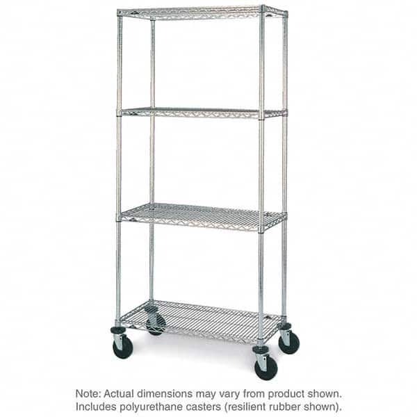 Metro - 600 Lb Capacity 4 Shelf Mobile Wire Shelving Unit - Add-On Unit - Apex Tool & Supply
