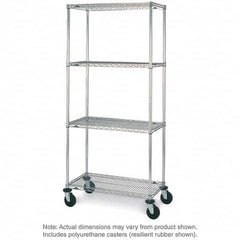 Metro - 600 Lb Capacity 4 Shelf Mobile Wire Shelving Unit - Add-On Unit - Apex Tool & Supply