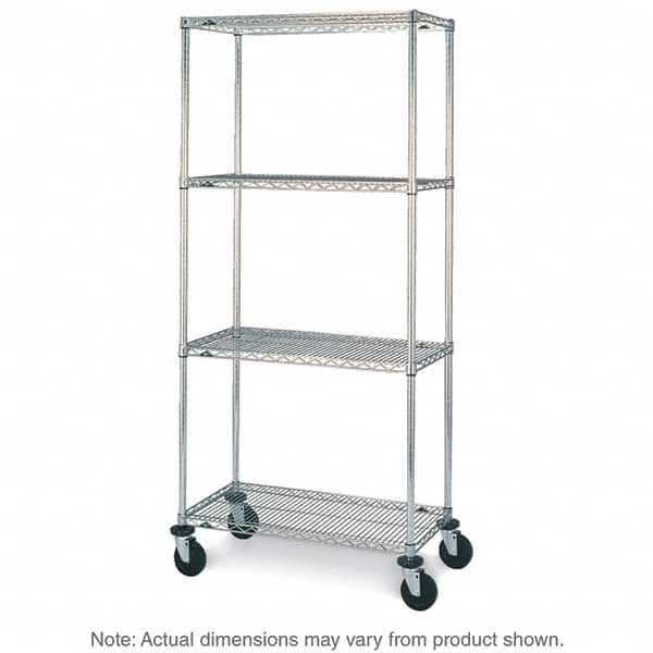 Metro - 600 Lb Capacity 4 Shelf Mobile Wire Shelving Unit - Add-On Unit - Apex Tool & Supply