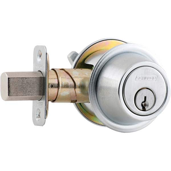 Schlage - Deadbolts Type: Single Cylinder Door Thickness Range: 1-3/8 - 1-7/8 - Apex Tool & Supply