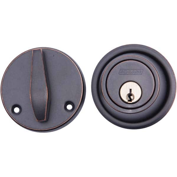 Schlage - Deadbolts Type: Single Cylinder Door Thickness Range: 1-3/8 - 1-7/8 - Apex Tool & Supply