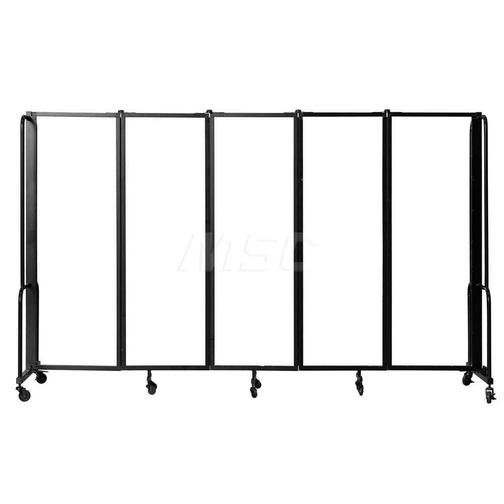 Office Cubicle Partition: 27″ OAW, 72″ OAH, Acrylic & Steel, Clear