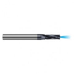 ‎0.1800″ Cutter Diameter × 0.5000″ (1/2″) Length of Cut Carbide Multi-Form 1/4″-20 Thread Milling Cutter Coolant Through, 3 Flutes, AlTiN Coated - Apex Tool & Supply