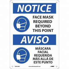 NMC - "Notice - Face Mask Required Beyond This Point", 10" Wide x 14" High, Rigid Plastic Safety Sign - Apex Tool & Supply