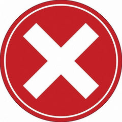 Safety Label: ″X″, Round, 4″ Dia Removable Adhesive, Vinyl