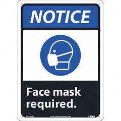 NMC - "Notice - Face Mask Required", 10" Wide x 14" High, Aluminum Safety Sign - Apex Tool & Supply