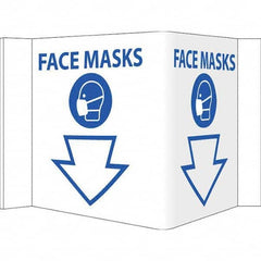NMC - "Face Masks", 12" Wide x 6" High, Vinyl Safety Sign - Apex Tool & Supply