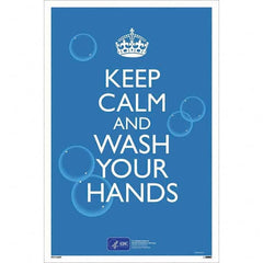 NMC - "COVID-19 - Keep Calm And Wash Your Hands", 12" Wide x 18" High, Paper Safety Sign - Apex Tool & Supply