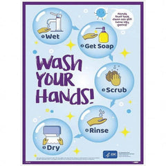 NMC - "COVID-19 - Wash Your Hands", 18" Wide x 24" High, Paper Safety Sign - Apex Tool & Supply