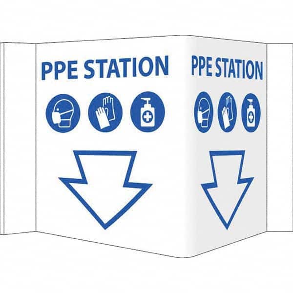 NMC - "PPE Station", 12" Wide x 6" High, Vinyl Safety Sign - Apex Tool & Supply