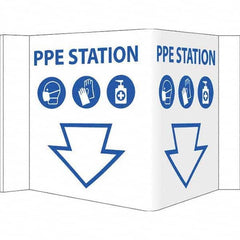 NMC - "PPE Station", 12" Wide x 6" High, Vinyl Safety Sign - Apex Tool & Supply