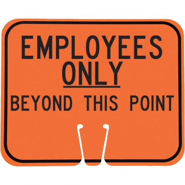 PRO-SAFE - "Notice - Employees Only Beyond This Point", 12-1/2" Wide x 10-1/2" High, ABS Safety Sign - Apex Tool & Supply