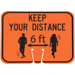 PRO-SAFE - "Notice - Keep Your Distance 6'", 12-1/2" Wide x 10-1/2" High, ABS Safety Sign - Apex Tool & Supply