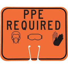 PRO-SAFE - "Notice - PPE Required", 12-1/2" Wide x 10-1/2" High, ABS Safety Sign - Apex Tool & Supply