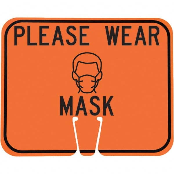 PRO-SAFE - "Notice - Please Wear A Mask", 12-1/2" Wide x 10-1/2" High, ABS Safety Sign - Apex Tool & Supply