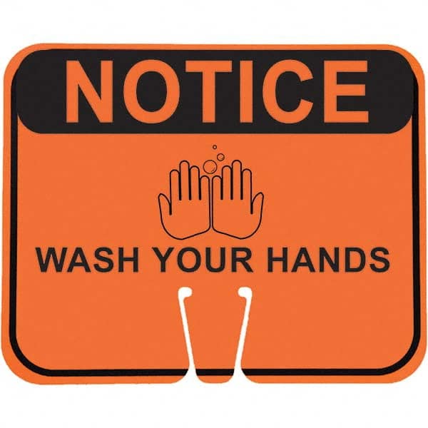 PRO-SAFE - "Notice Wash Your Hands", 12-1/2" Wide x 10-1/2" High, ABS Safety Sign - Apex Tool & Supply
