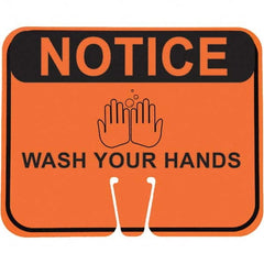PRO-SAFE - "Notice Wash Your Hands", 12-1/2" Wide x 10-1/2" High, ABS Safety Sign - Apex Tool & Supply