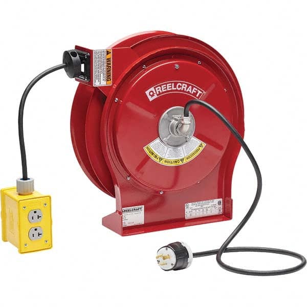 Reelcraft - Cord & Cable Reels End Type: Quad Outlet Cable Length (Feet): 50 - Apex Tool & Supply