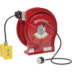 Reelcraft - Cord & Cable Reels End Type: Quad Outlet Cable Length (Feet): 50 - Apex Tool & Supply