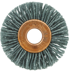 1-1/8″ Small Diameter Nylox Wheel Brush, .022/120SC Crimped Fill, 1/4″ Arbor Hole - Apex Tool & Supply