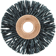 1 1/4″ Diameter - Small Diameter Wheel Brush - 0.026″/120 Grit - 1/4″ Arbor - Apex Tool & Supply