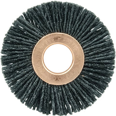 2″ Diameter - Small Diameter Wheel Brush - 0.035″/80 Grit - 1/2″ Arbor - Apex Tool & Supply
