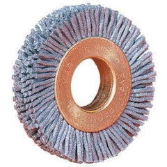 3″ Diameter - Small Diameter Wheel Brush - 0.043″/120 Grit - 1/2″ Arbor - Apex Tool & Supply