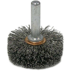 1-1/2″ Stem-Mounted Crimped Wire Wheel, .0118″ Steel Fill, 1/4″ Stem - Apex Tool & Supply