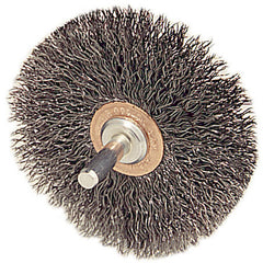 2-1/2″ Stem-Mounted Crimped Wire Wheel, .006″ Steel Fill, 1/4″ Stem - Apex Tool & Supply