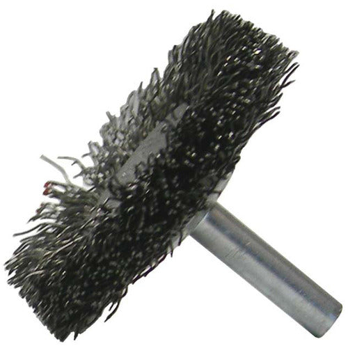 1-1/2″ Stem-Mounted Concave Crimped Wire Wheel, .006″ Steel Fill, 1/4″ Stem - Apex Tool & Supply