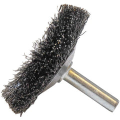 2″ Stem-Mounted Concave Crimped Wire Wheel, .014″ Steel Fill, 1/4″ Stem - Apex Tool & Supply