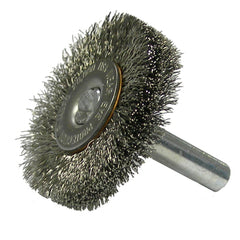 1-1/2″ Stem-Mounted Crimped Wire Radial Wheel, .0118″ Steel Fill, 1/4″ Stem - Apex Tool & Supply