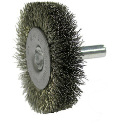 2″ Stem-Mounted Crimped Wire Radial Wheel, .006″ Steel Fill, 1/4″ Stem - Apex Tool & Supply