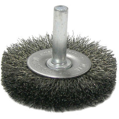 2″ Stem-Mounted Crimped Wire Radial Wheel, .0118″ Steel Fill, 1/4″ Stem - Apex Tool & Supply